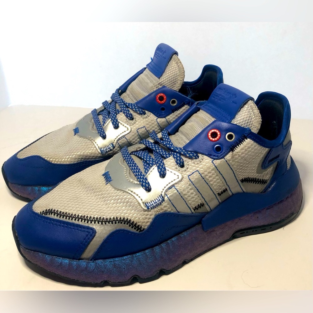 Adidas Nite Jogger Cross Trainer Shoes Royal Blue & Silver Women’s Size 7.